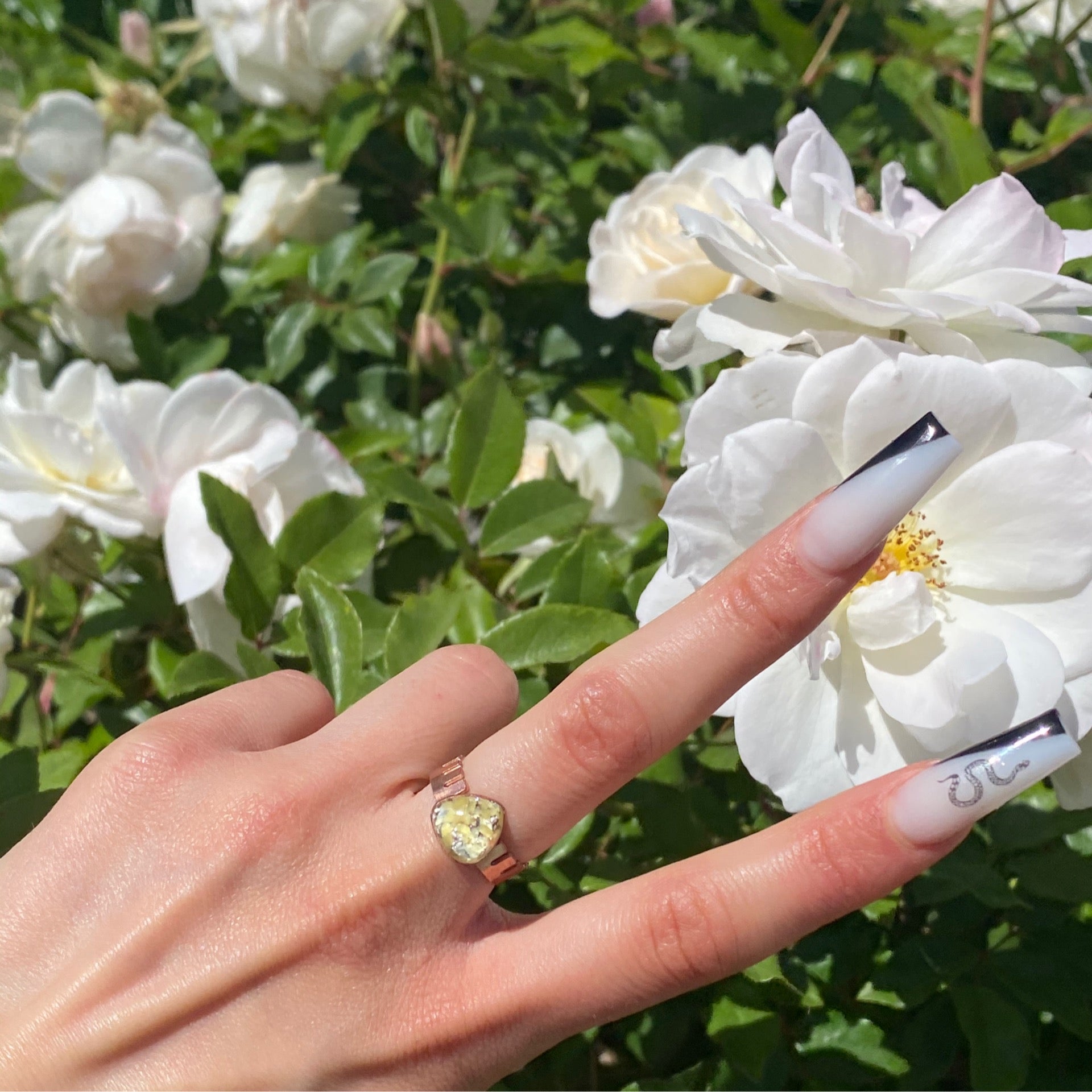 Glass sales stone ring